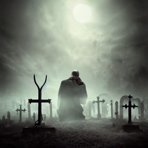 Dystopian Graveyard of Dreams in Film Noir Style