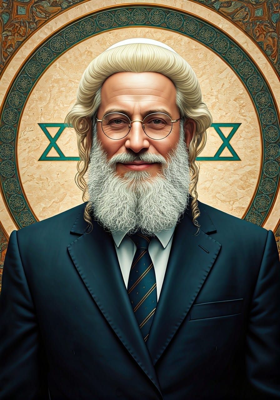 Beautiful Haredi Hasidim Jew, bald head 00. Neat in a studio photo, beautiful blond wigs, gold glasses combined with bla...