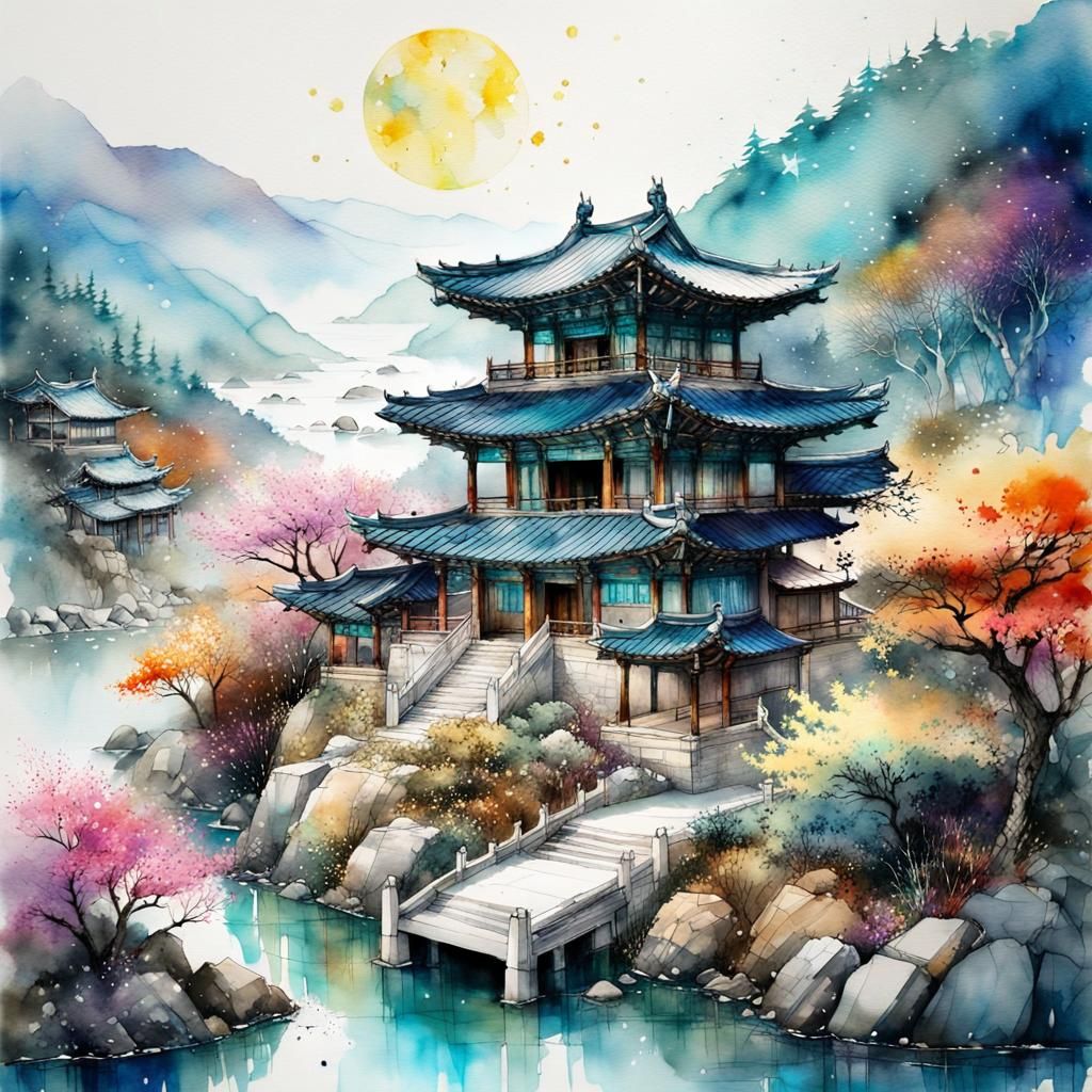 Scenic view of a temple in South Korea