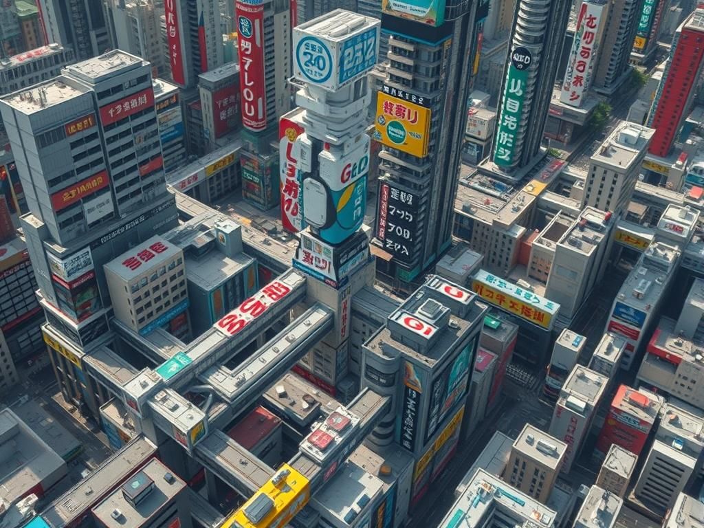 Futuristic Cityscape in Wipeout 2097 Style