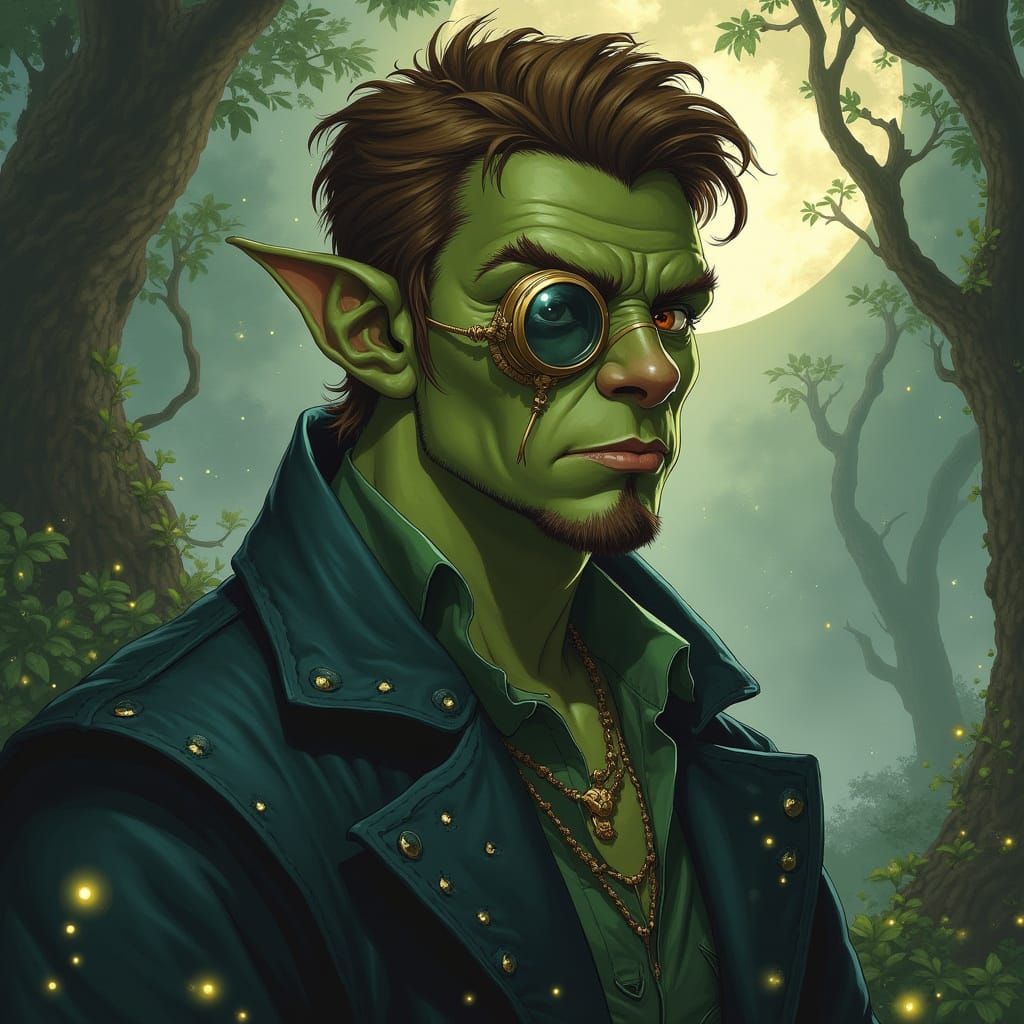 Sophisticated Half-Orc Druid Embodies Earthy Mysticism