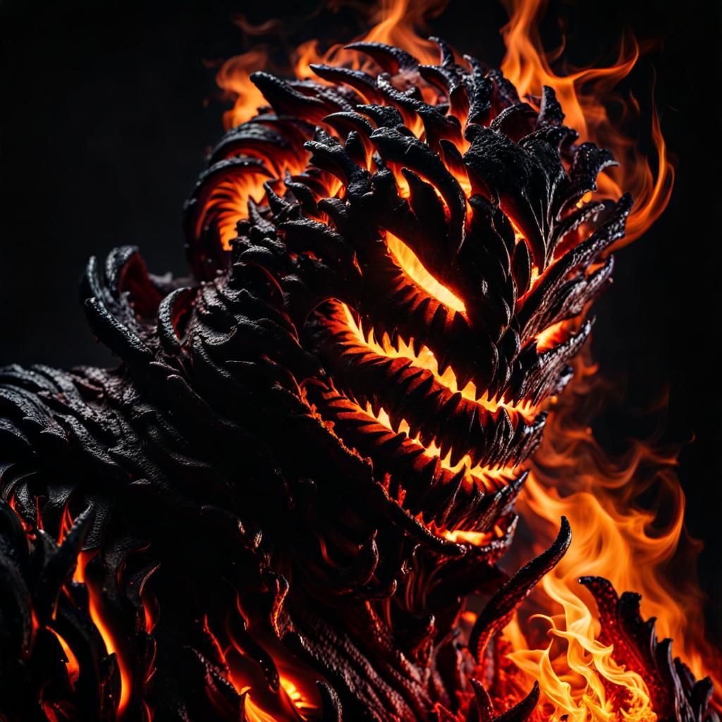 Blazing Lava Elemental in HDR