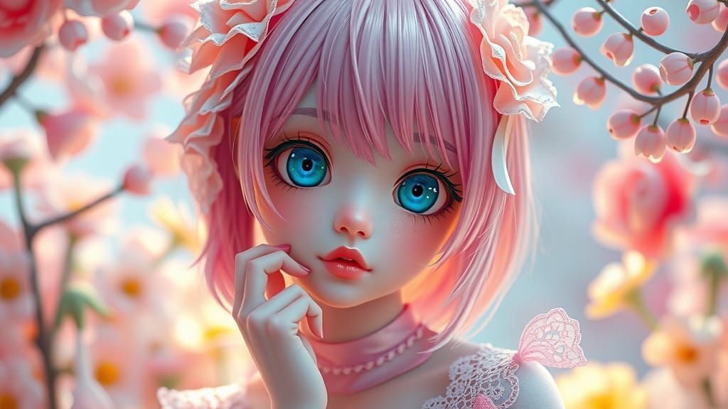 Dreamy Kawaii Character in Pastel Colors