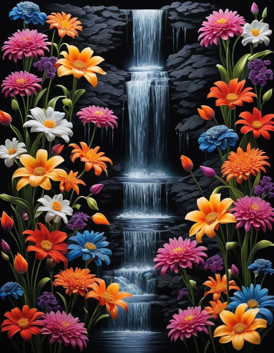 Surreal Floral Masterpiece in Black Setting