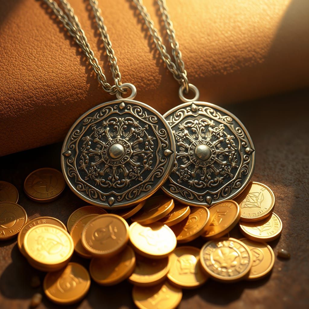 Heir and Guardian Medallions in Golden Light