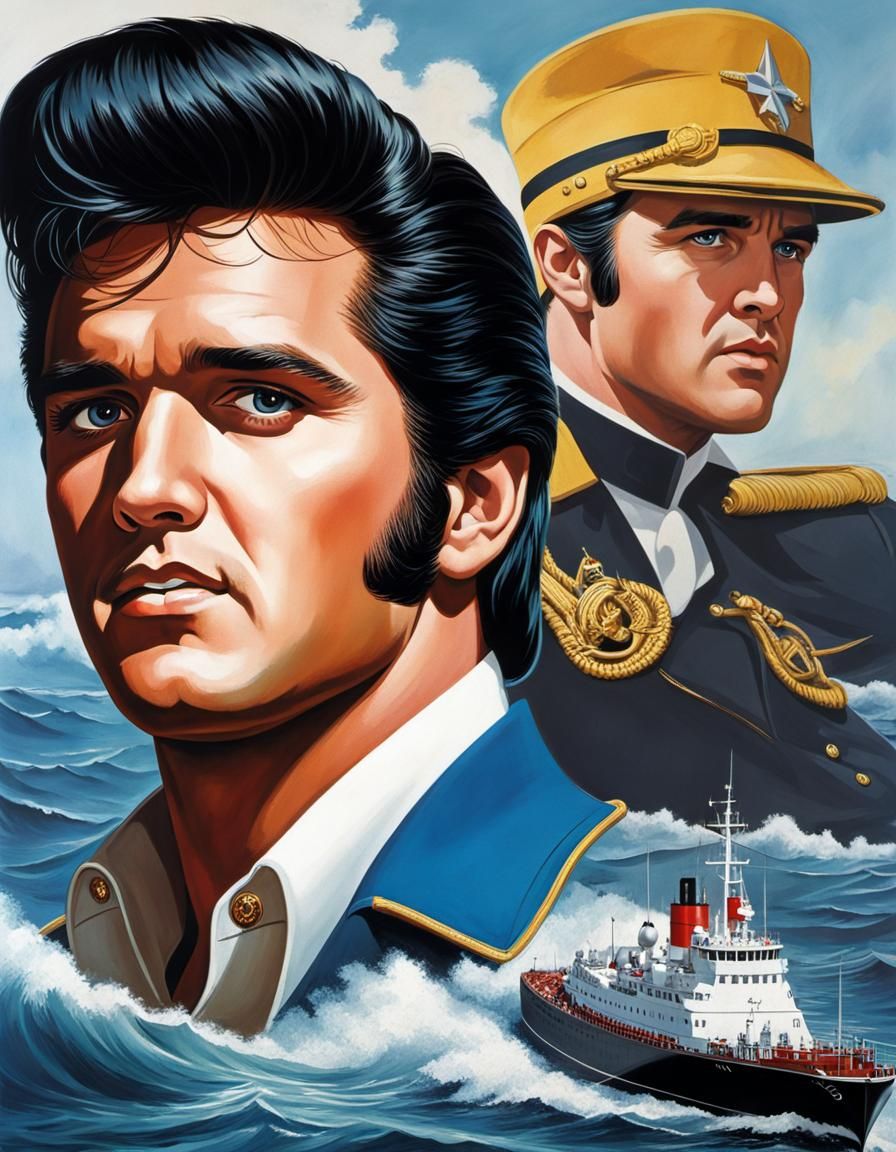 5 pictures: sea, wind, clouds, and a man who looks like Elvi...