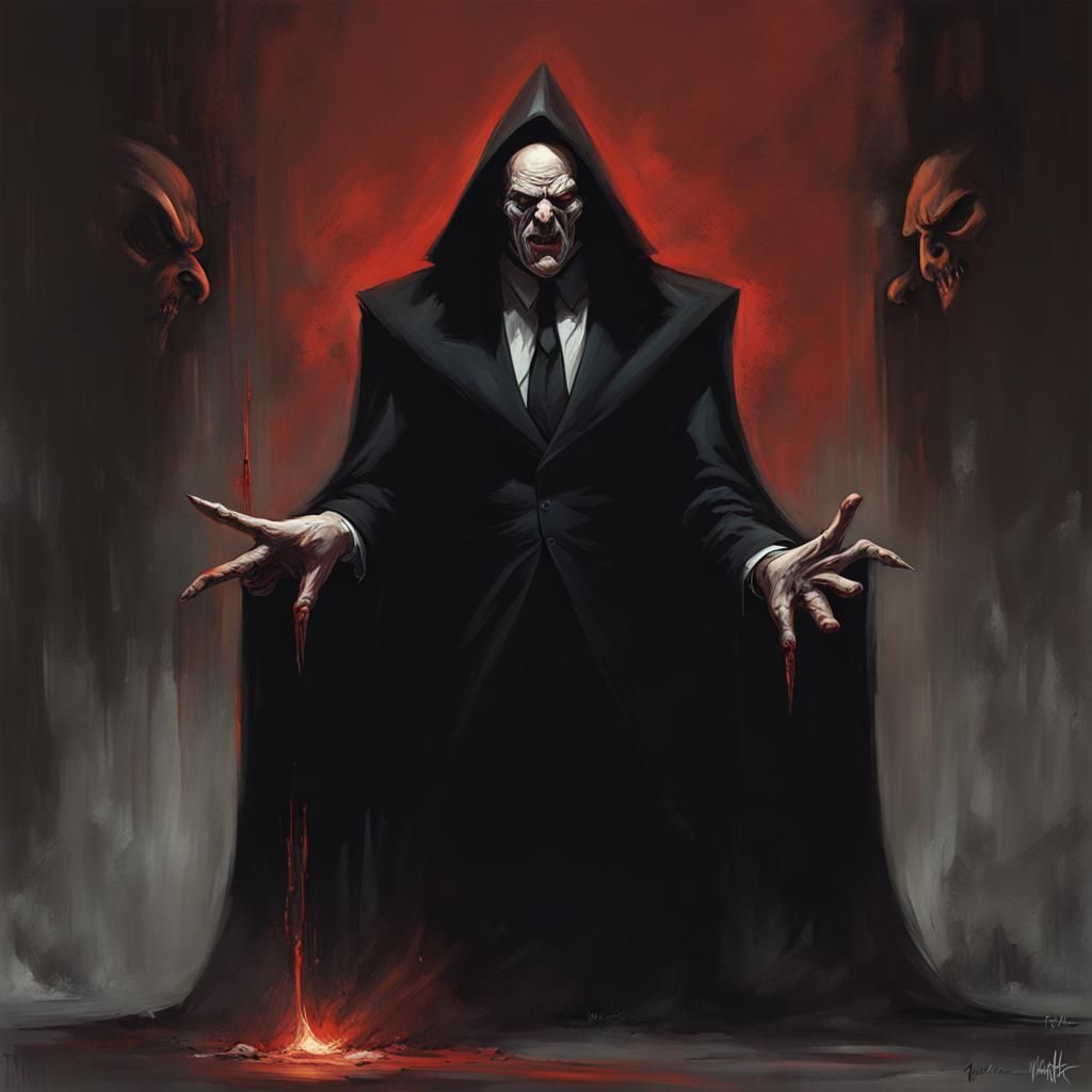 Sinister Portrait of Powerful Evil Person