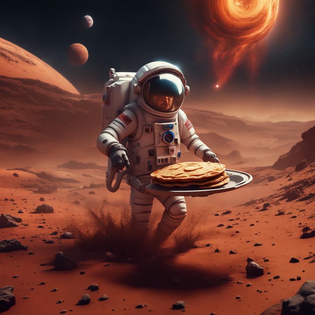 Pancake Astronaut's Space Adventure: Digital Art