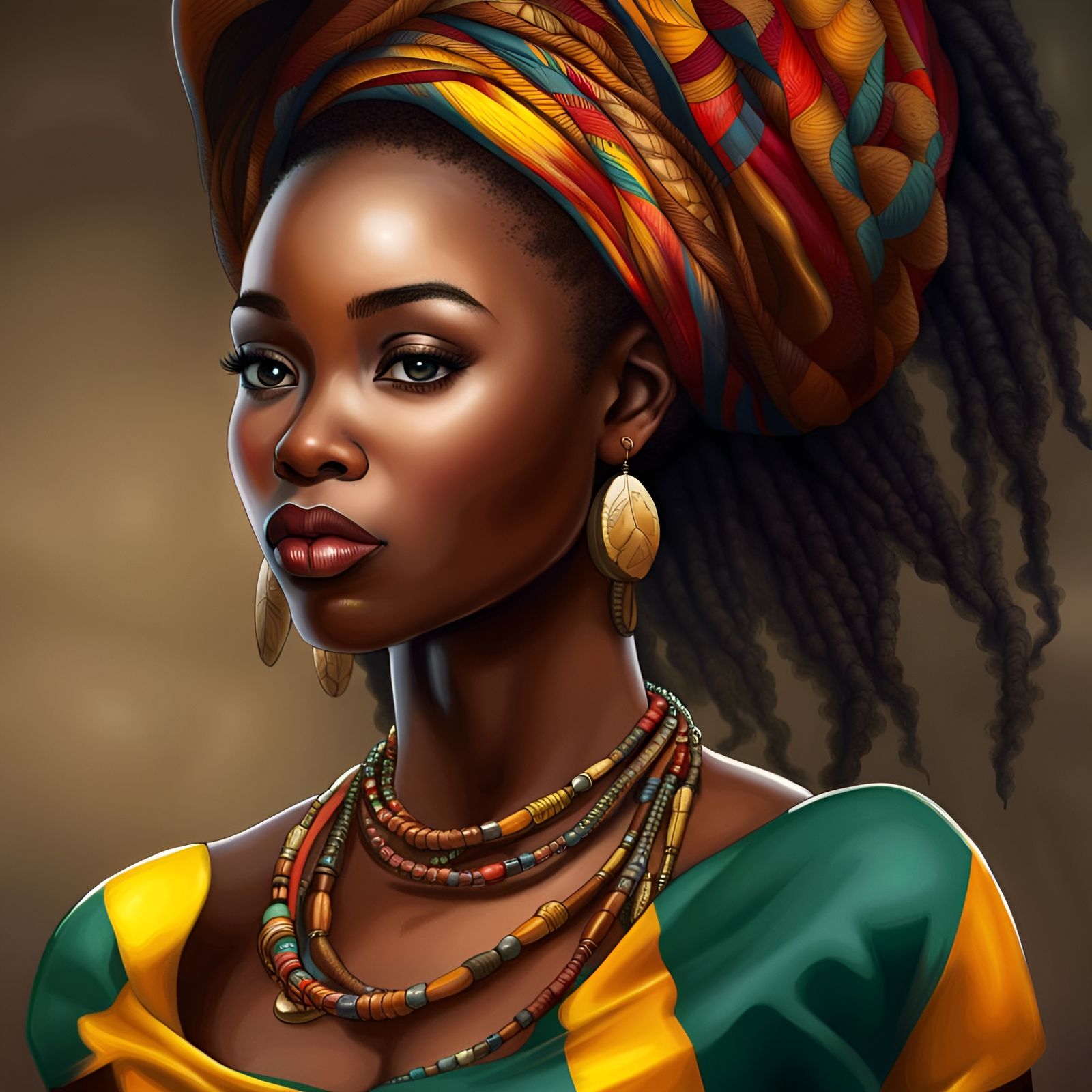 Realistic Portrait of a Beautiful Ghanaian Woman
