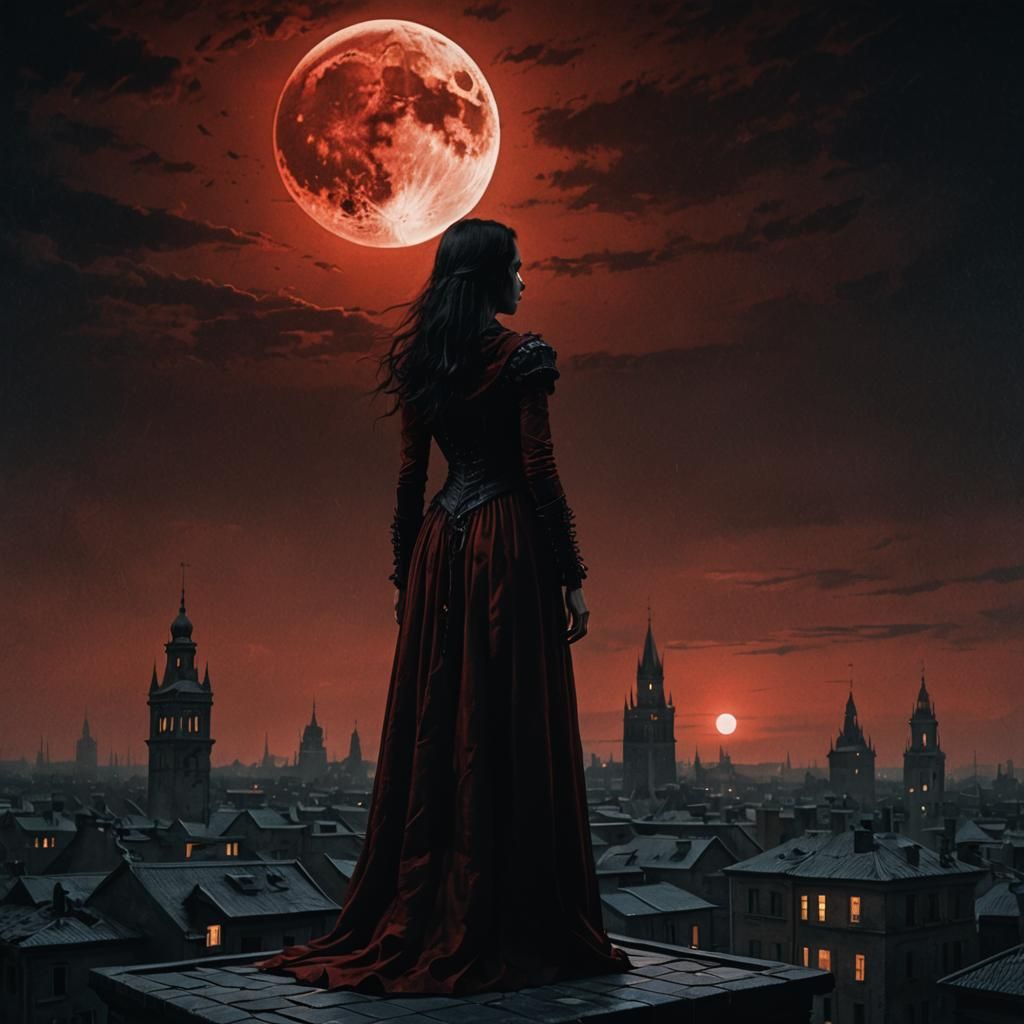 Latina Vampire in Gothic Dark Fantasy Setting