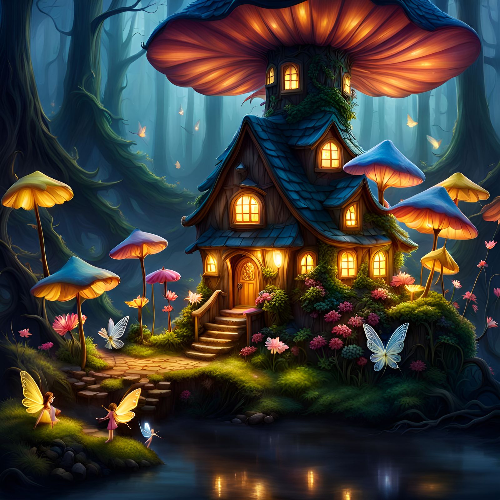 Delicate Fairies with Wings