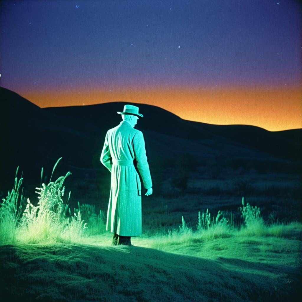 Dreamweaver Sandman in Twilight Meadow, Thermal Photography