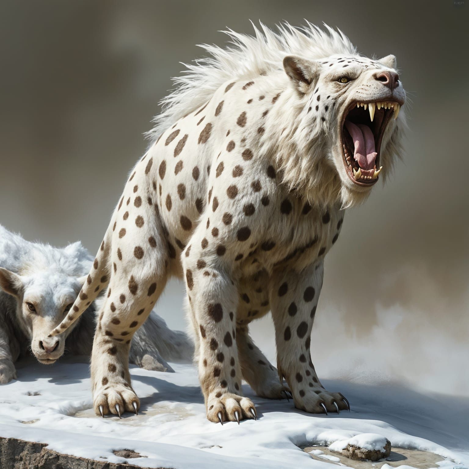 Realistic Fantasy Megafauna Beast in Dynamic Savannah Pose