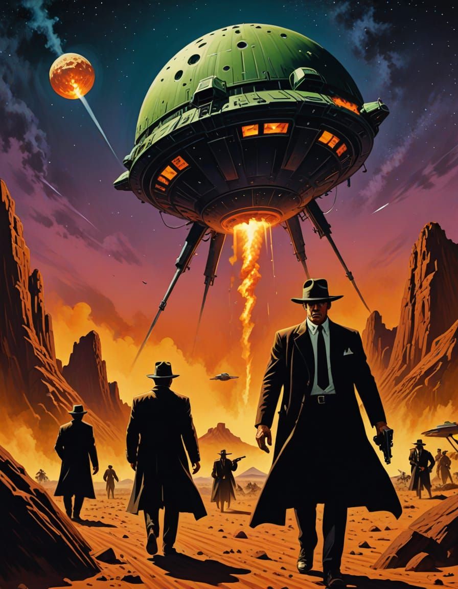 Retro Sci-Fi B-Movie Poster: Bug Monster Attacks!