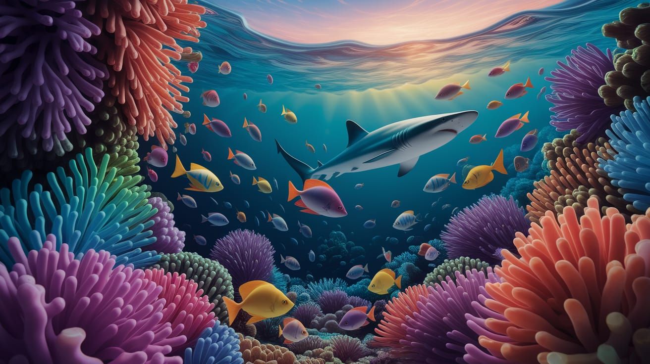 Underwater Coral Reef Scene in Vibrant 3D Animation