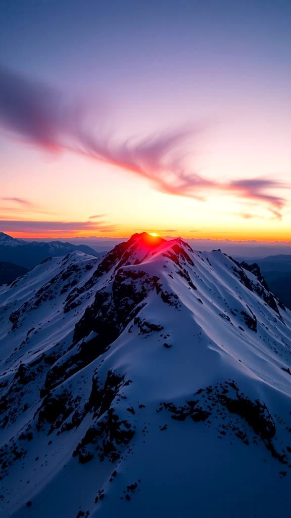 Dramatic Alpen Glow at Sunset, Cinematic Still
