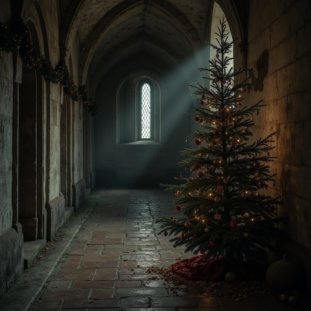 Eerie Crypt Christmas Photo