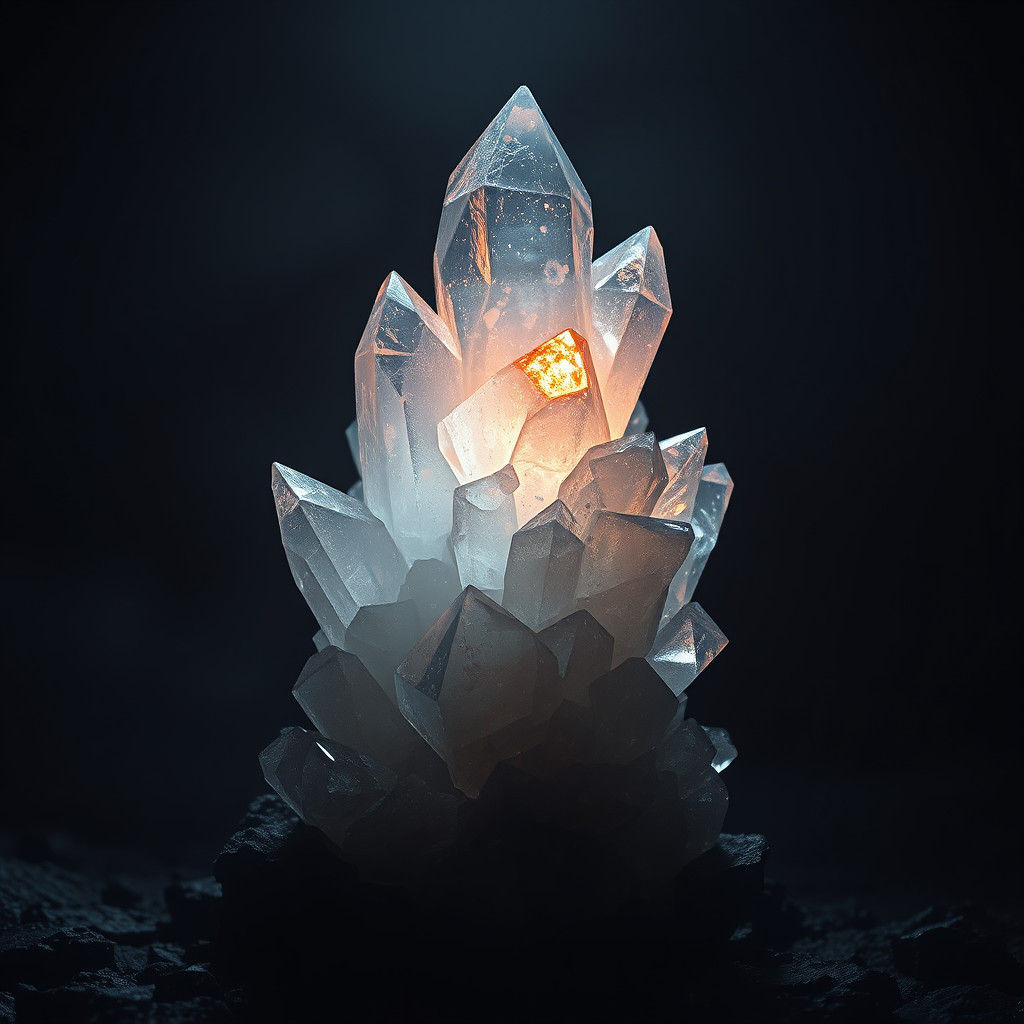 Crystal Cathedral Illuminated in Ethereal Darkness