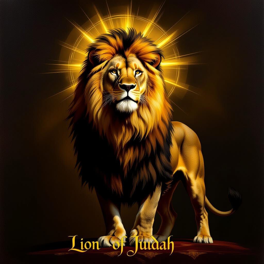 Baroque Lion of Judah in Dramatic Chiaroscuro