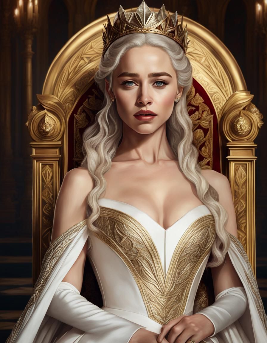 Daenerys Targaryen Portrait in Rococo Art Nouveau Style