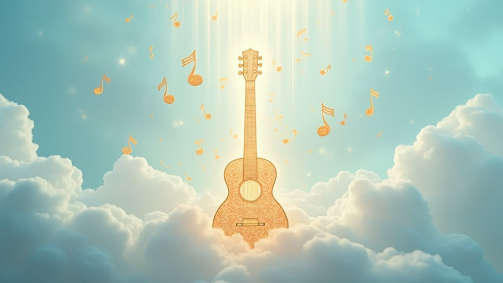 Ethereal Guitar Scene in Dreamy, Surreal Style