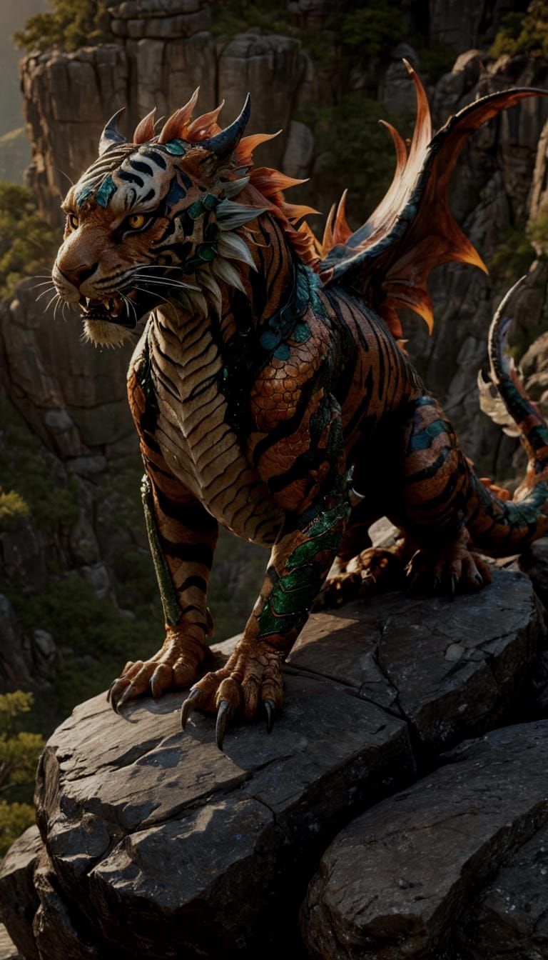 Cyberpunk-Inspired Hybrid Beast Rises from Fantastical Realm