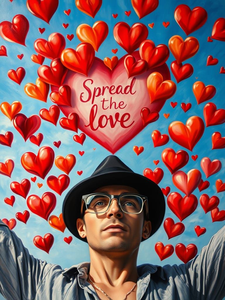 Man Embracing Love in Impressionist Style