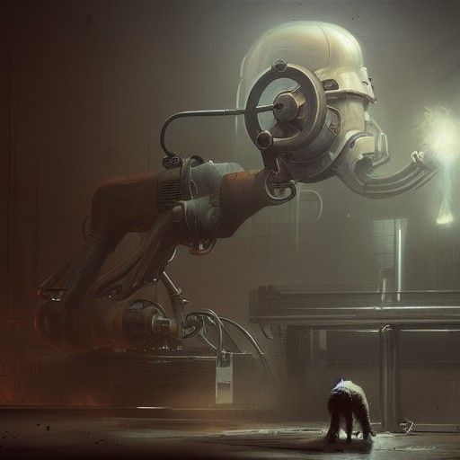 Sinister Industrial Fart Machine, Greg Rutkowski Style