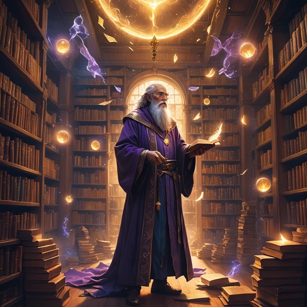 Magical Library: A Fantasy Concept Art