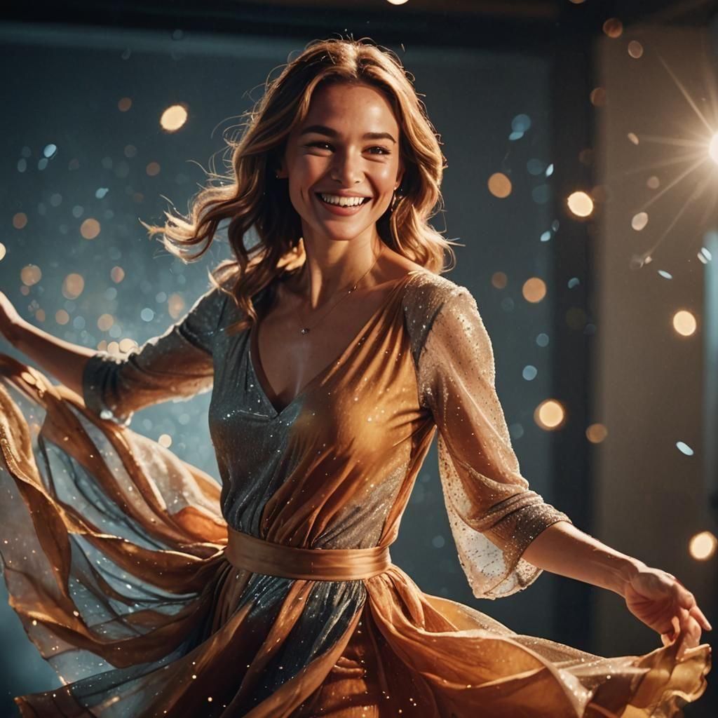 Woman Dancing in Dark Spotlight: Professional Photography