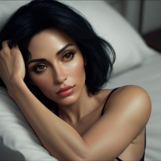 Beautiful Spanish Woman in Morning Light, Hyperrealistic