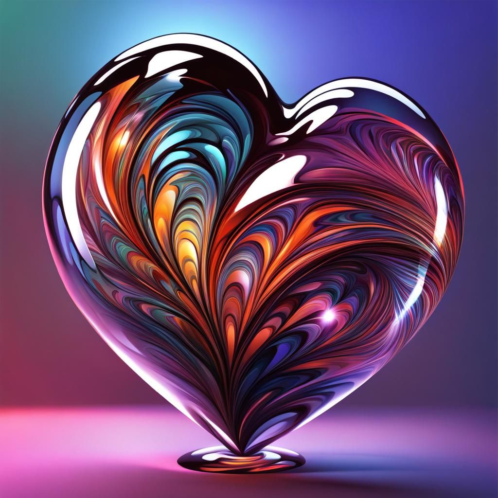Blown glass heart