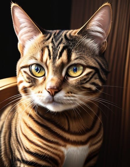 Beautiful Hyper-Realistic Wooden Cat Carvings