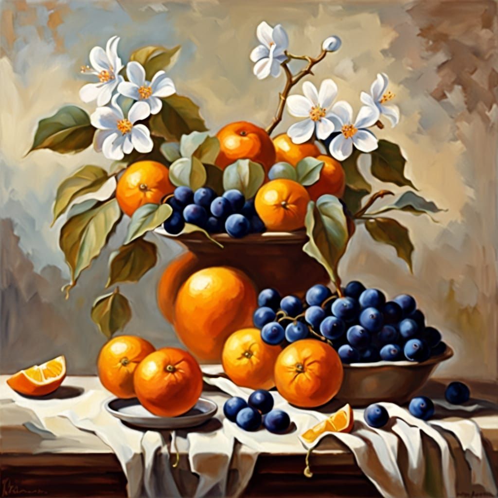 Surreal Still Life Masterpiece in Oil Painting Style