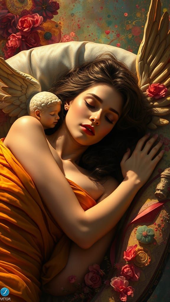 Dreamlike Portrait of Psyche in Intimate Repose
