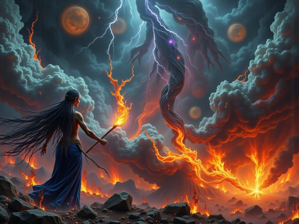 Witch Doctor Casting Spell with Auracore Elements