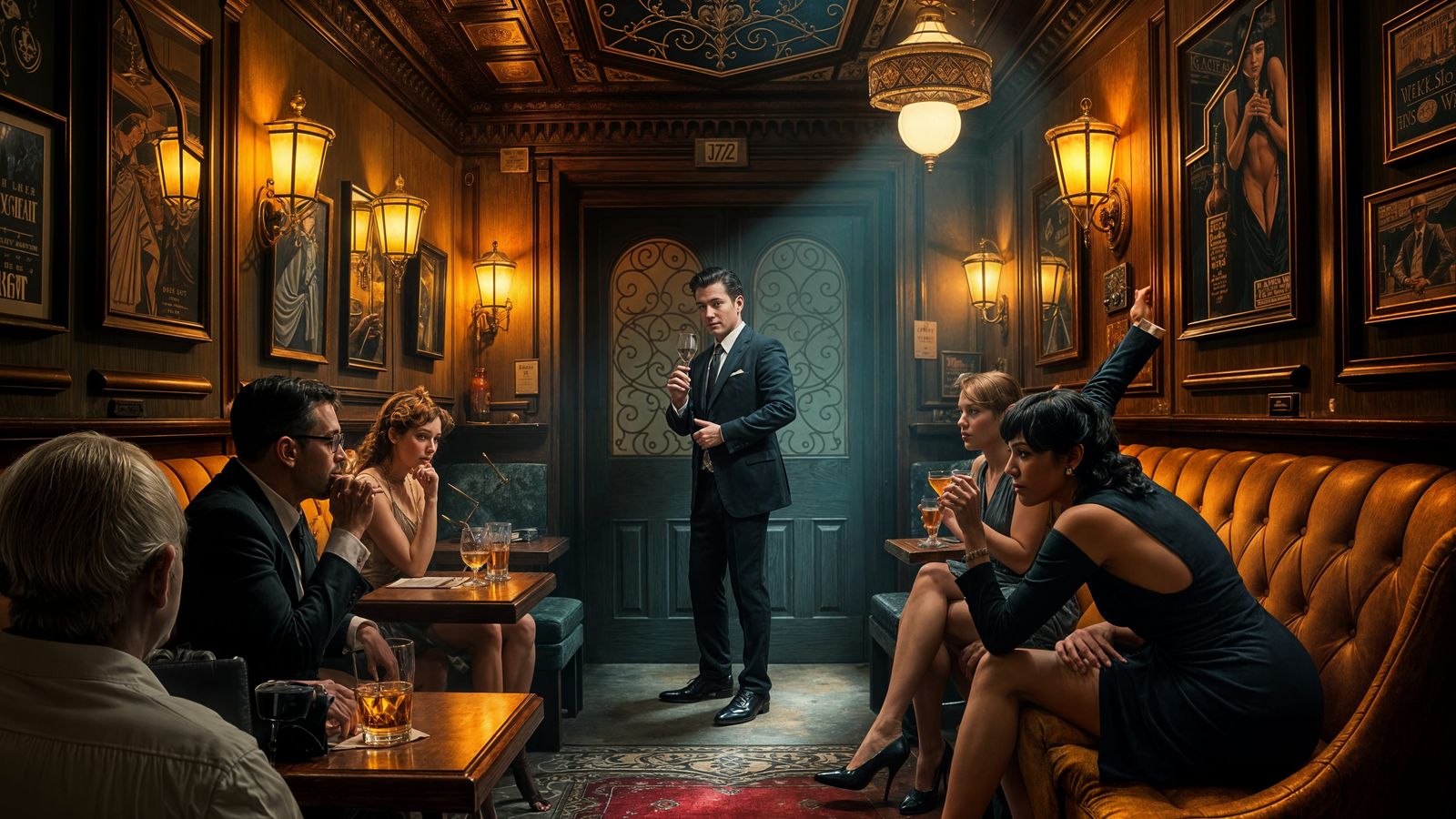 Cozy 1920s Speakeasy Bar with Live Jazz