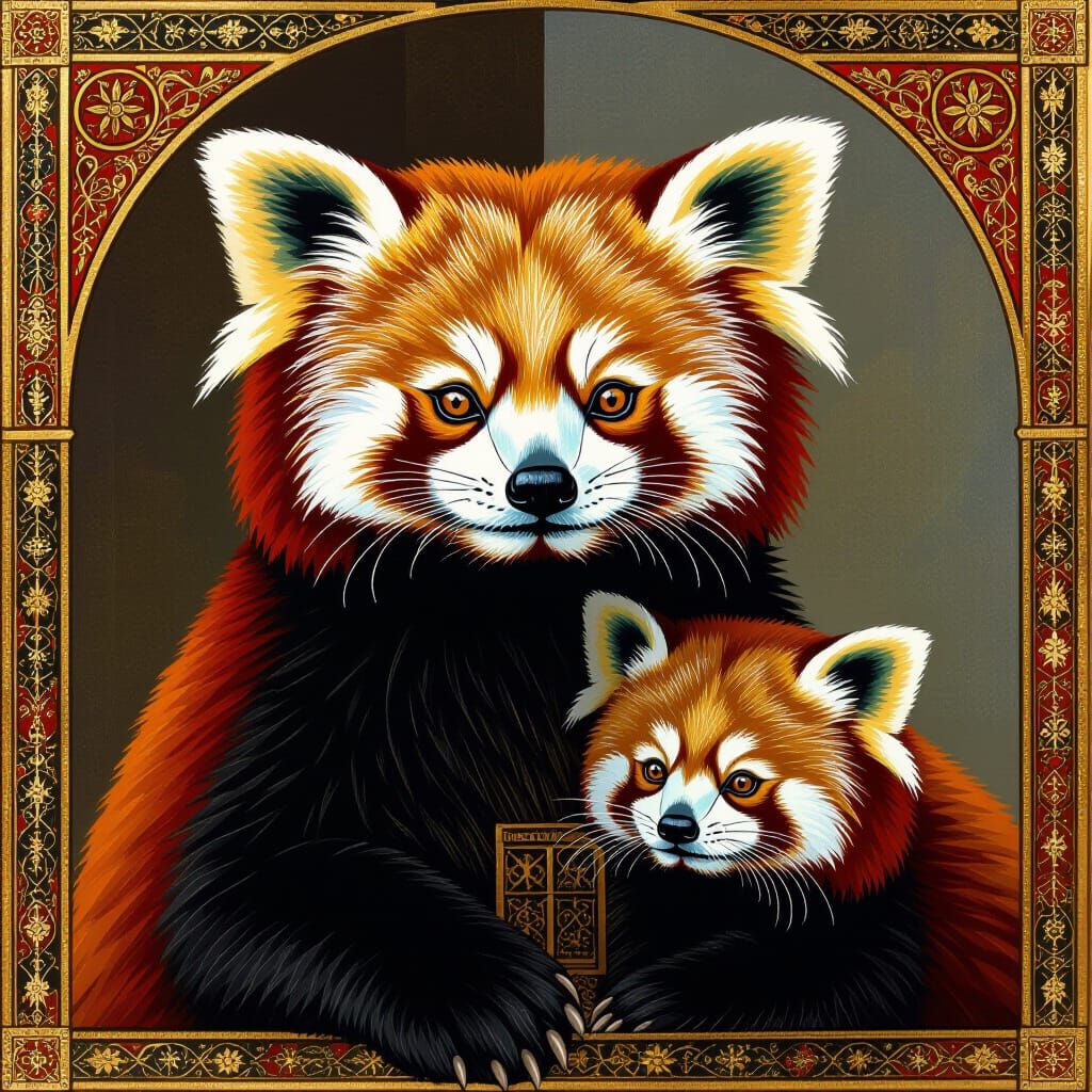 Red Panda Exploring Medieval Milan