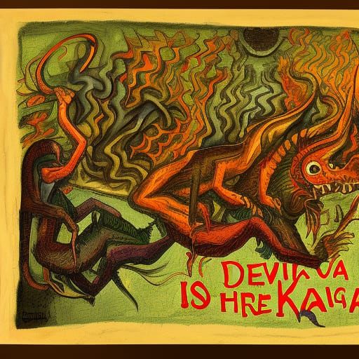 Dragon's Cell: Dark Fantasy Art Nouveau Concept