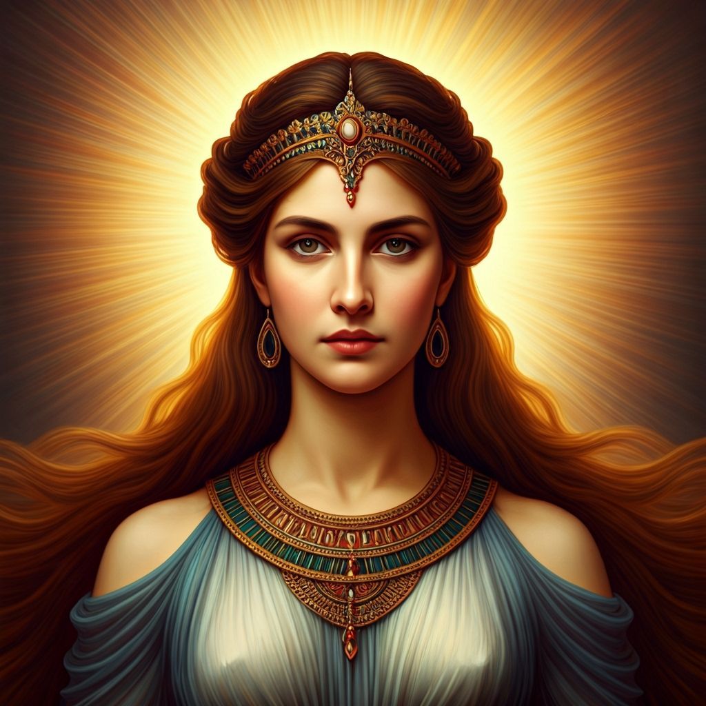 Ancient Goddess of Divine Light in Classical Fantasy Style