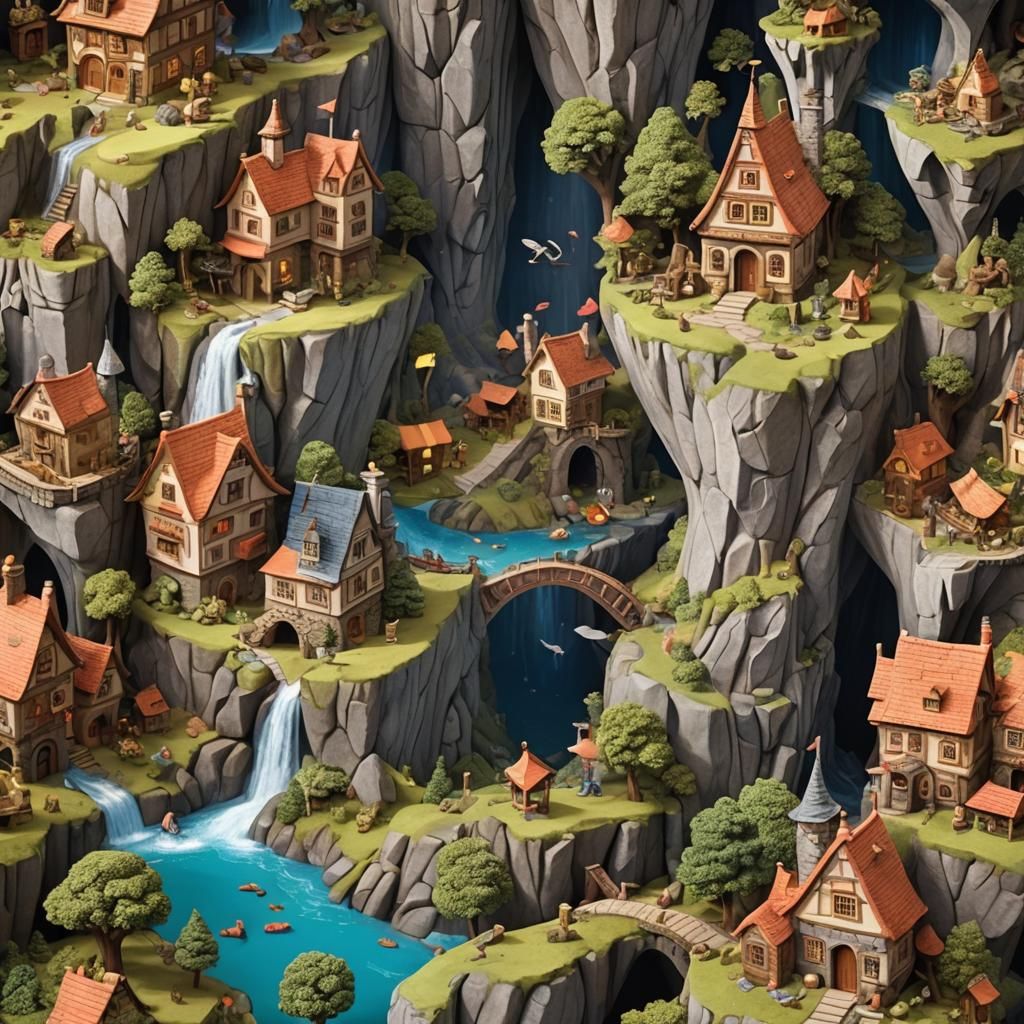 Enchanting 3D Storybook Adventure Scene