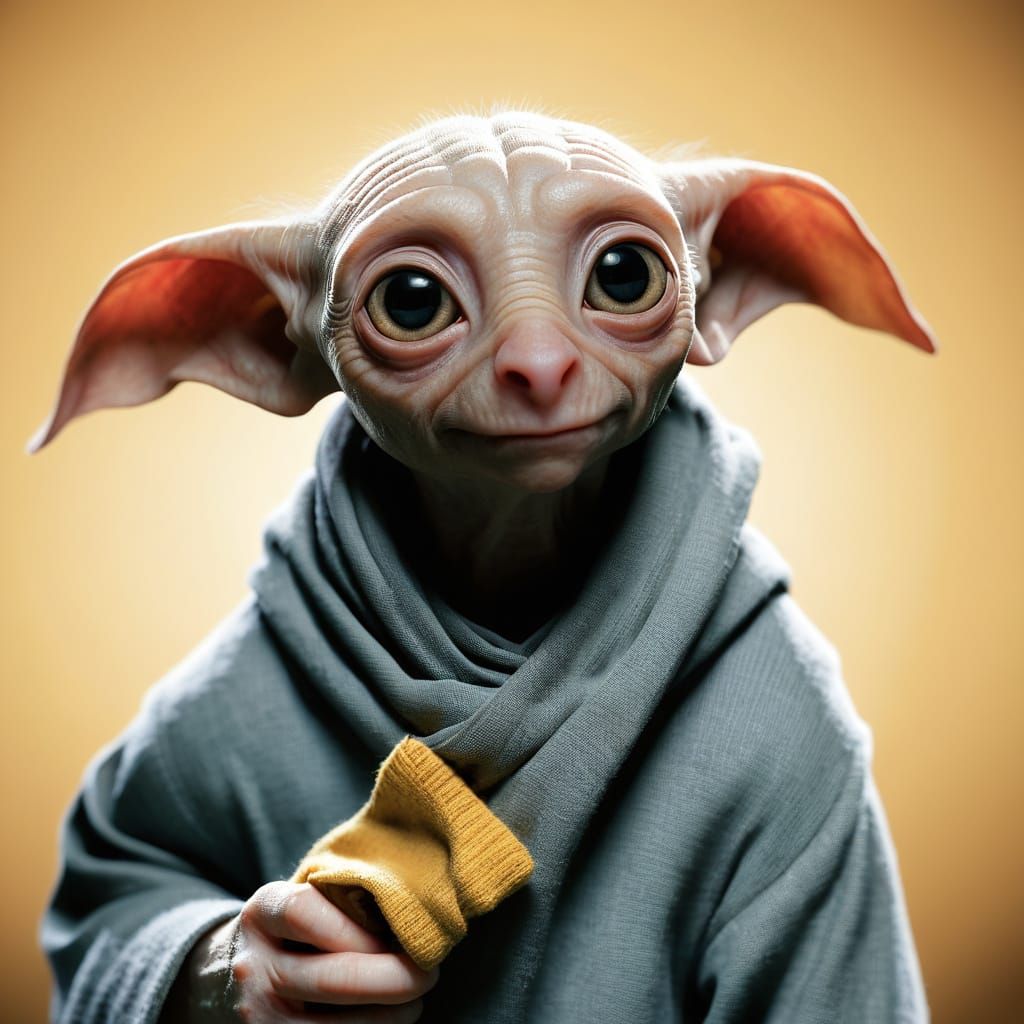 Dobby the House Elf Holding a Sock