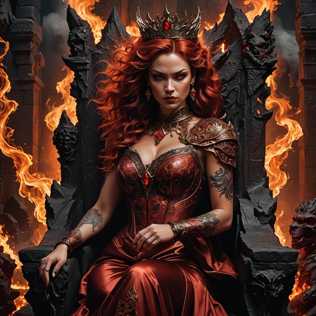 Queen of Hell on Obsidian Throne
