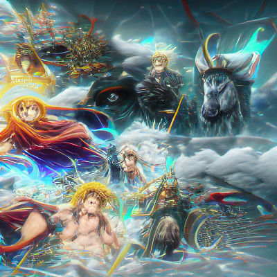 Norse Gods in Anime Style: 8K Resolution
