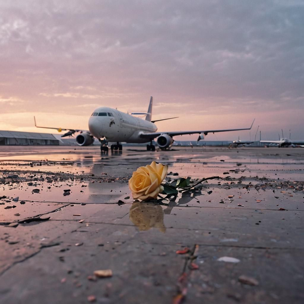 Deserted Airport Terminal at Dusk: Surrealist Decay