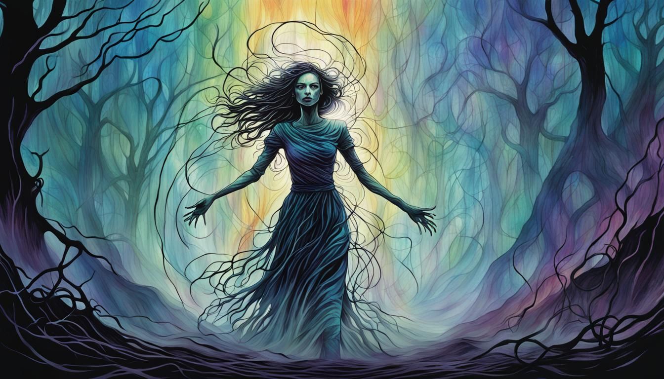 Haunting Spectral Girl Emerges from Mist