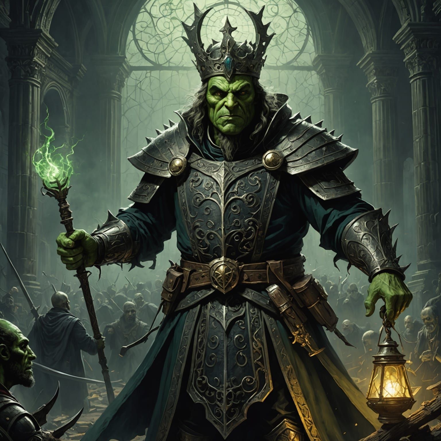 Horrific Spinach King in Doré-Rutkowski Style