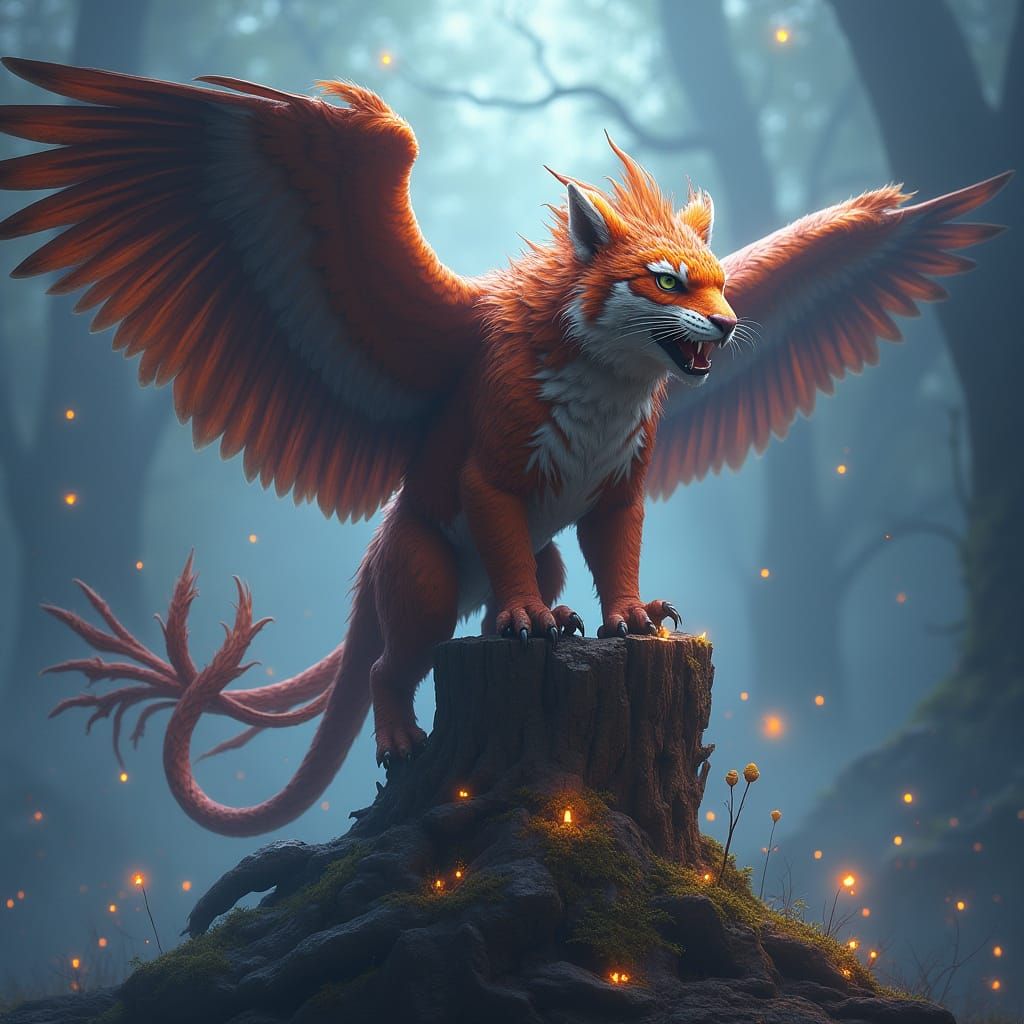 Regal Tiger Eagle Hybrid in Ancient Landscape