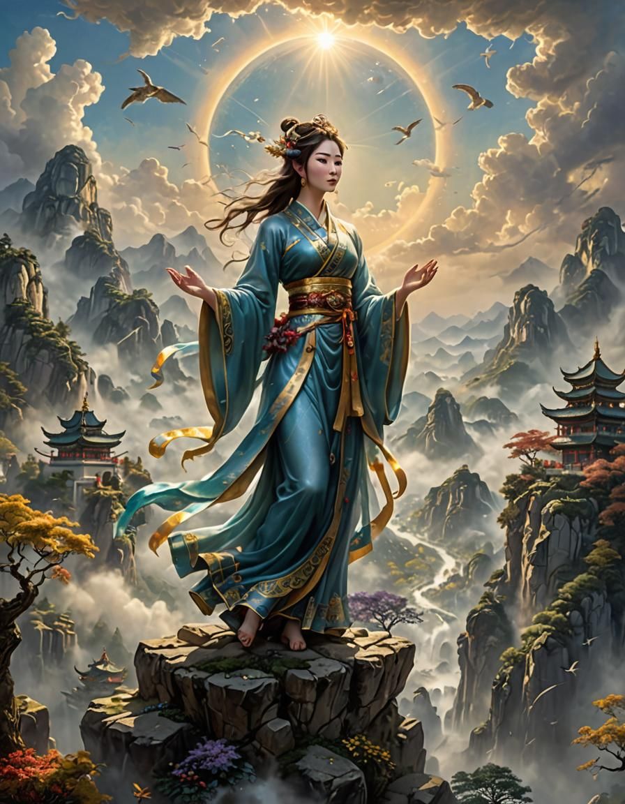 Nüwa Goddess Mends Sky in Chinese Myth