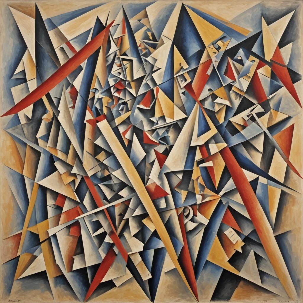 Abstract Parallel Lines in Cubist Style
